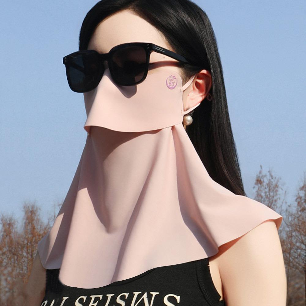 Ice Silk Mask Sun Protective Scarf UV Protection Integrated Facial Cover  for Women