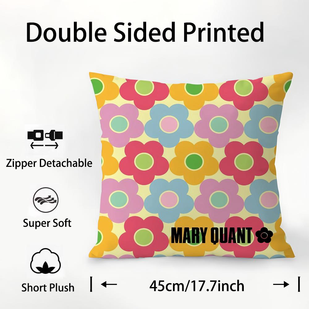 Fashion M-Mary-Q-Quant Pillow Case Plush Fabric Soft Double Sided Print Sofa Cushion Cover Throw Pillow Covers