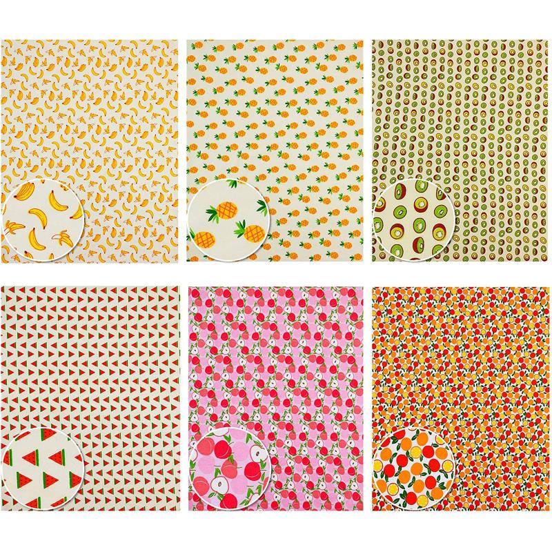 12pcs Diy Handmade Cotton Patchwork Fabric Set Fruit Pattern For Diy Scrapbooking Art Craft Sewing