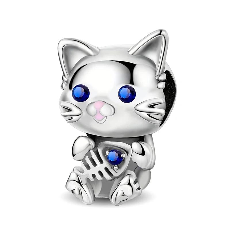 Copper Mushroom Pink Cat Dog Cake Tree Of Life Charms Beads Fit For Original Pan Bracelets Diy Fine Jewelry Gift