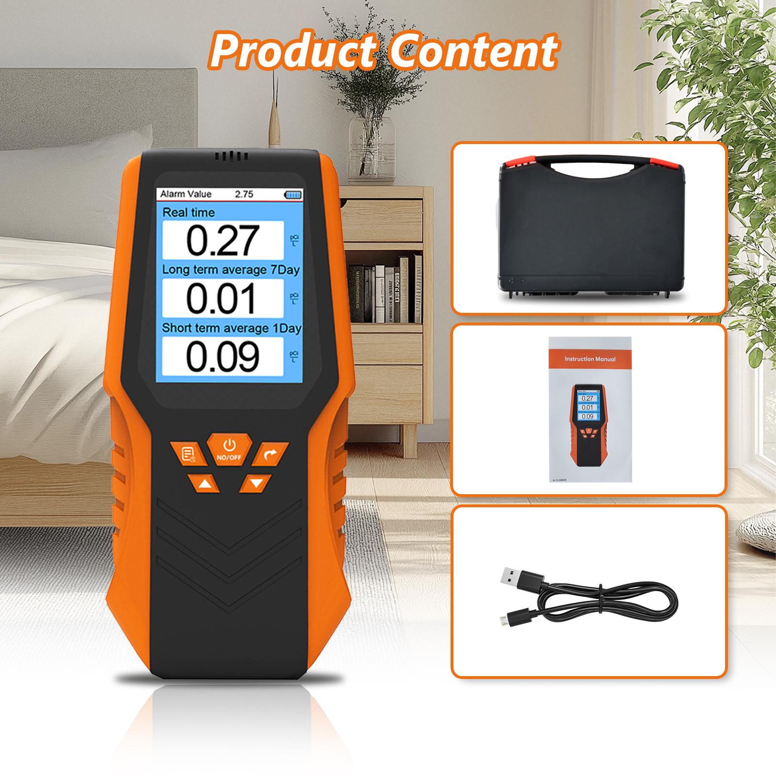 Radon Detector Portable Radon Gas Tester 0.1-1750 PCi/L Fast Accurate Results for Home & Environmental Monitoring Handheld Radon Gas Real-time Value