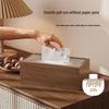 Light Luxury Walnut Wood Grain Tissue Box