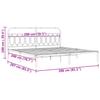 Metal Bed Frame with Headboard Black 200 X 200 Cm
