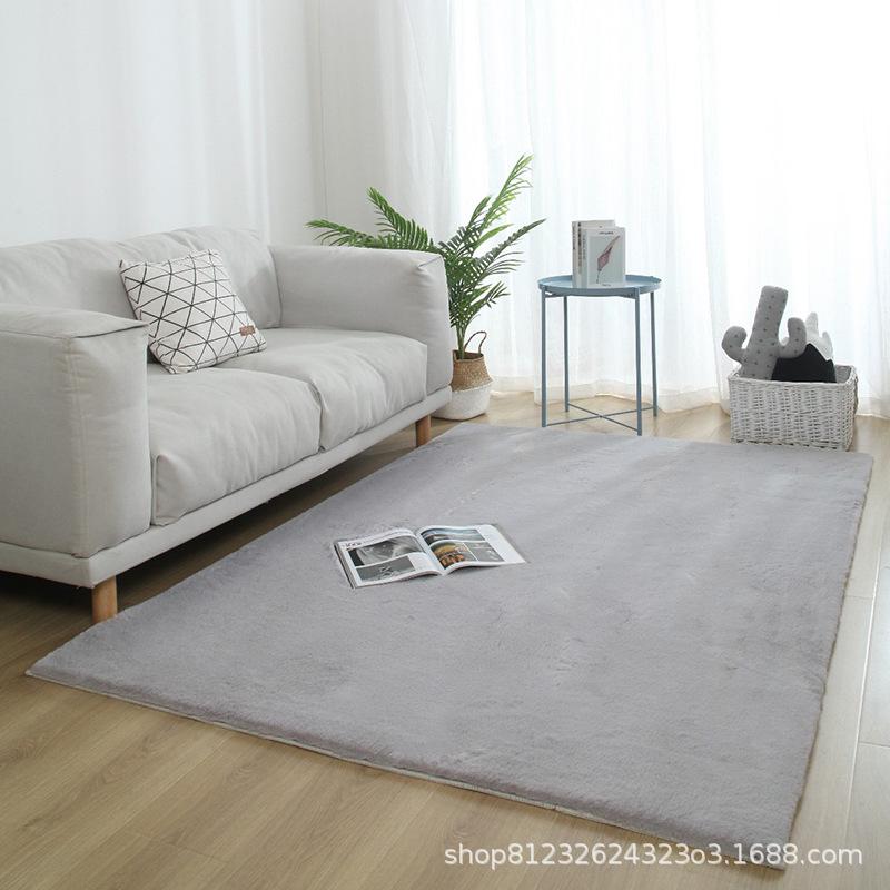 Modern Imitation Rabbit Fur Carpet for Living Room and Bedroom – Cute, Washable, Customizable, Full-Cover Floor Mat