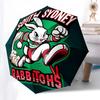 Rabbitohs, South Sydney Automatisches Öffnen und Schließen, 8 Rippen Struktur Tragbarer Regenschirm, Geeignet für Männer und Frauen in allen Jahreszeiten Perfekt