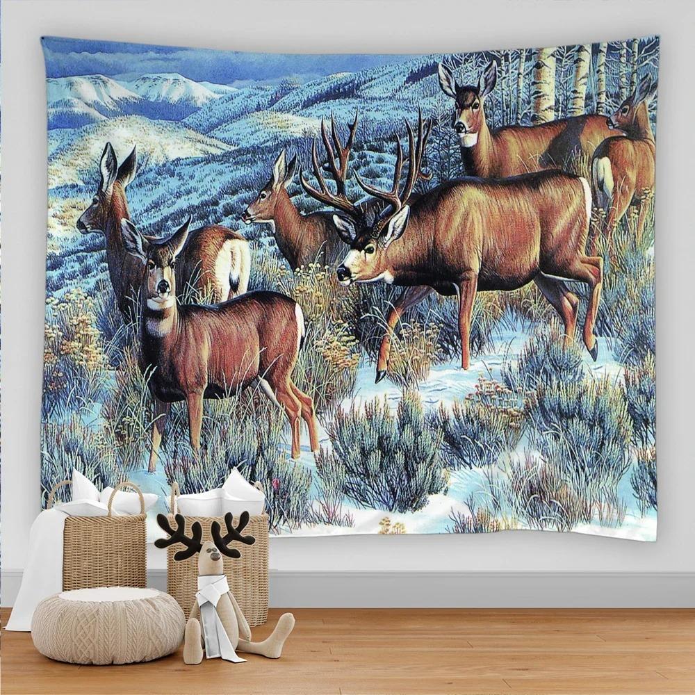 Forest Elk Decorative Tapestry Home Wall Decor Office Living Room Tapestry