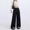 Retro High Waist Wide Leg Denim Pants for Women - Autumn 2024 Collection, Versatile, Loose, and Floor-Length