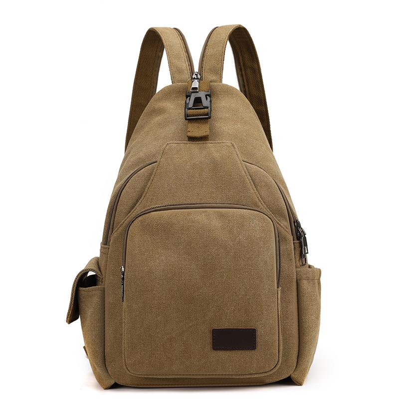 Brusttasche mit großem Fassungsvermögen Herren Mehrschichtige Canvas-Umhängetasche Multifunktionaler kleiner Rucksack