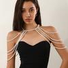 Comfortable Imitation Pearls Shoulder Chain for Birthdays Holidays Wedding Jewelry Accessory for Women Girls