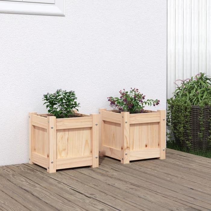 VidaXL Planters 2 Pcs Solid Pine Wood 837395