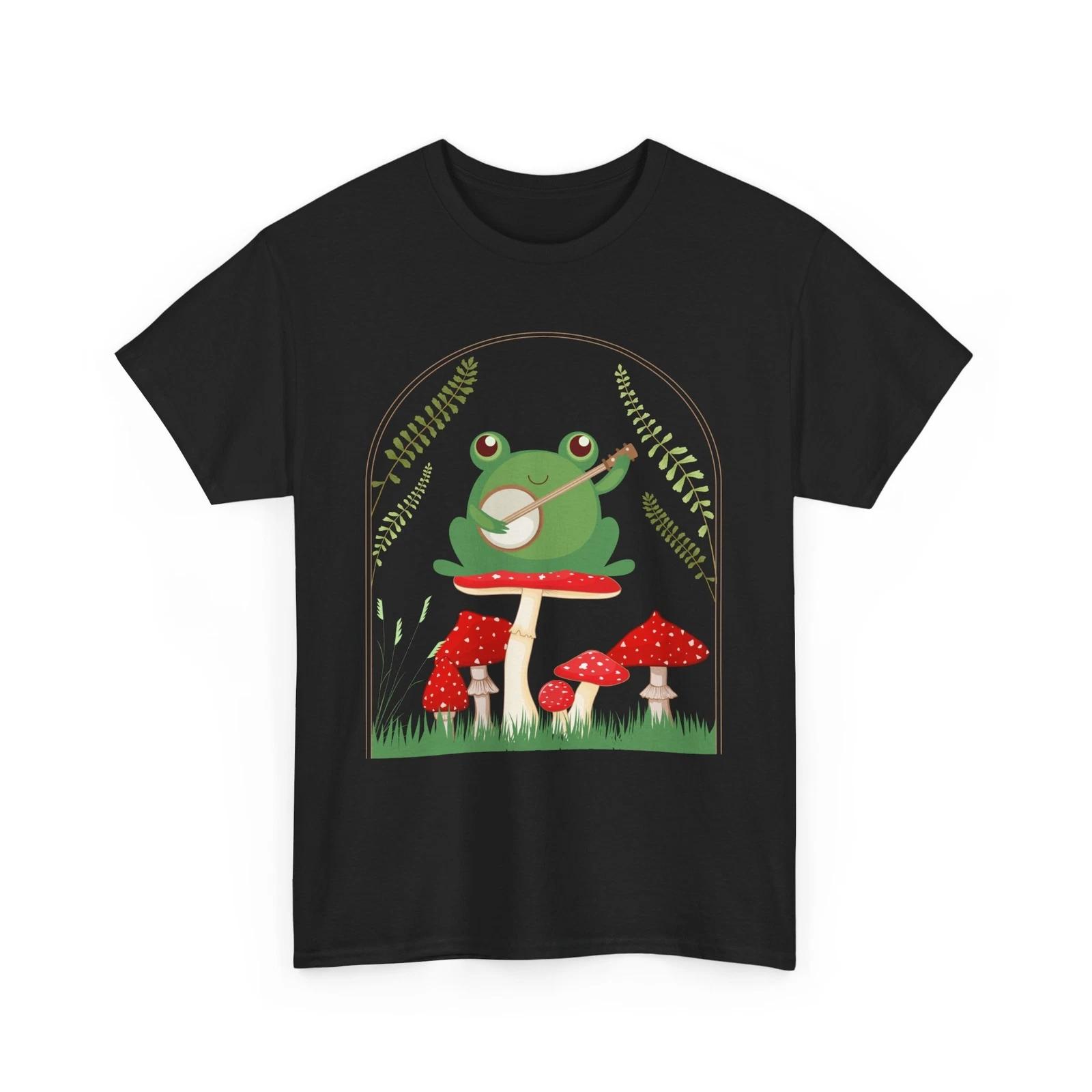 Mushroom Frog Shirt, Kawaii Lovers Mushroom Collector Mycology Fungi Cute Shirt 4XL