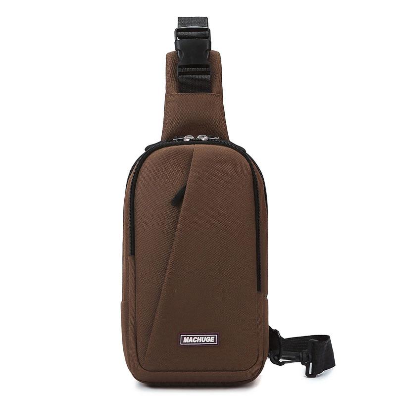Trendy Outdoor Sports Chest Bag Men Waterproof Letter Shoulder Pack Simple Large Capacity Phone Bag Casual Small Crossbody Pouch