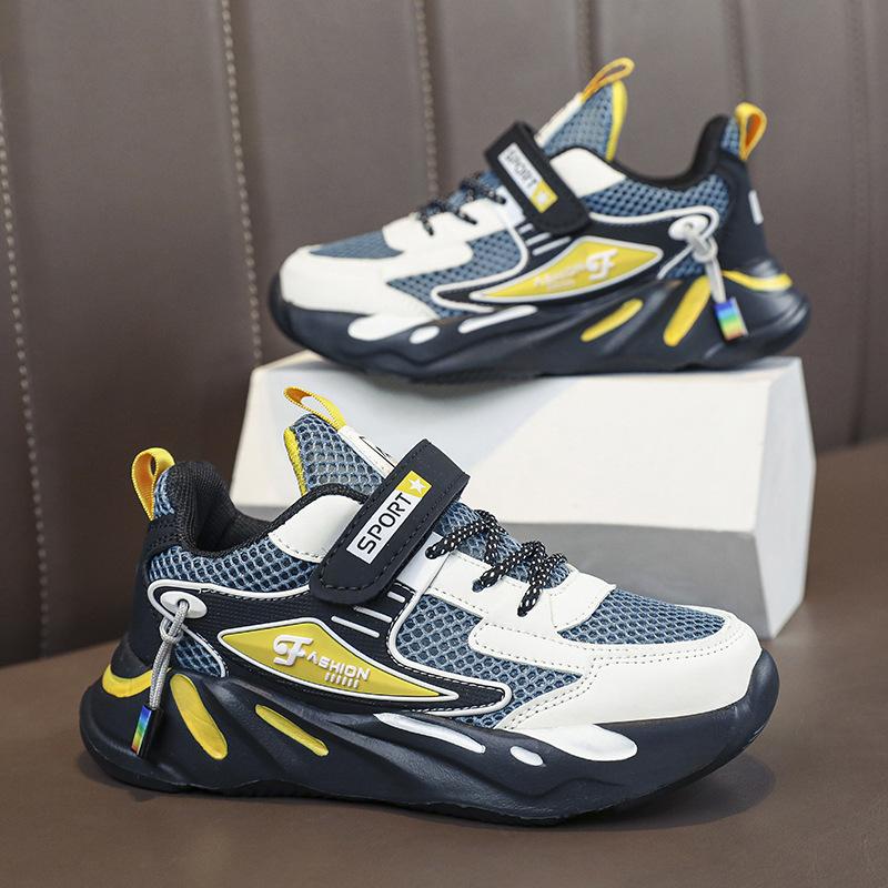 Children's Shoes Boys Lightweight Soft Thick-soled Primary School Students Running Sports Shoes Medium and Older Children's Mesh Breathable Casual Da