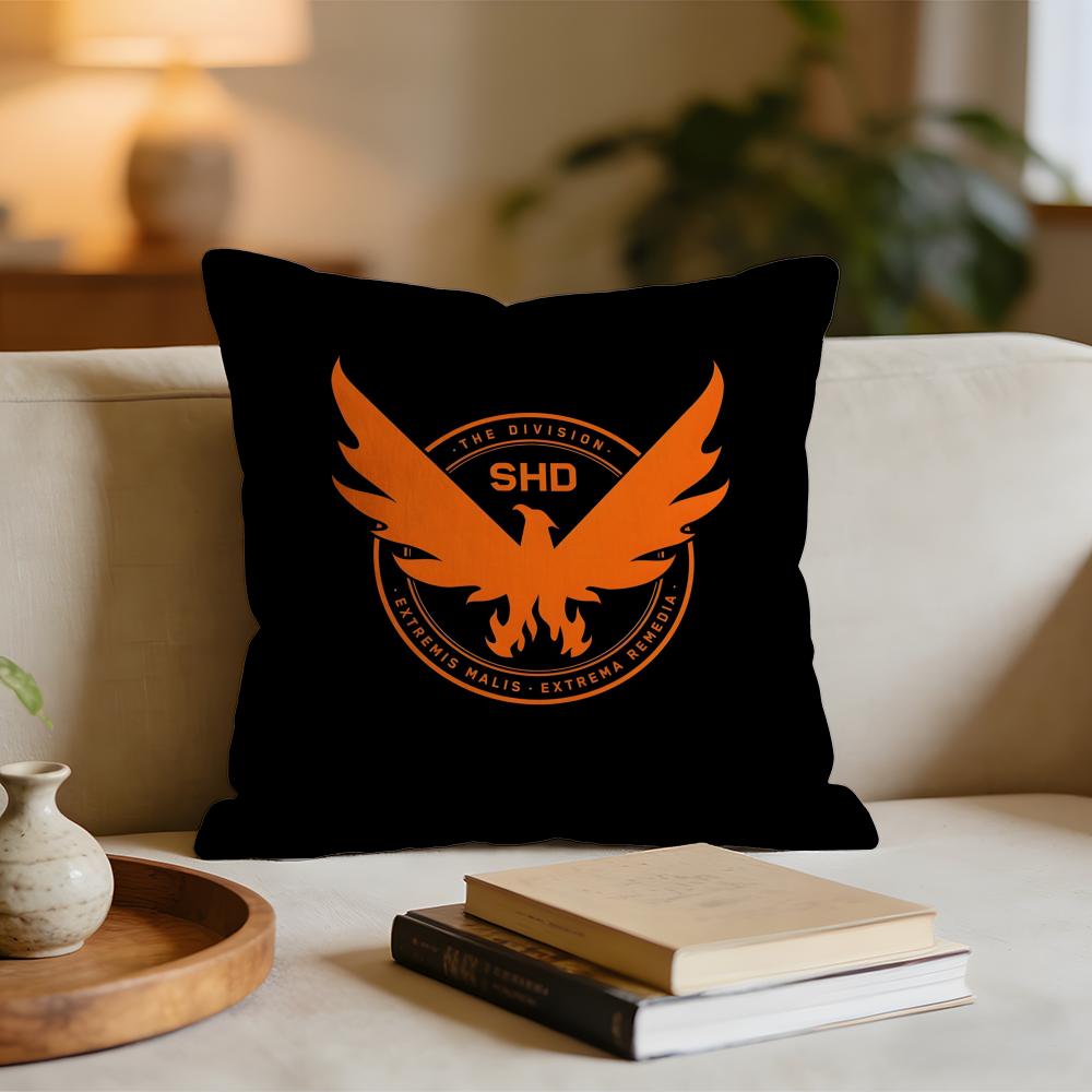 Game Tom Clancys The Division 2 Cushion Cover Short Plush Pillowcase for Bed Sofa Carwashable