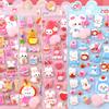 4Pcs Cute Bear Rabbit Cartoon Pp Stickers Happy Decompress Soft Butt Decals Decorative Guitar Phone Kawaii Bubble Sticker Gifts