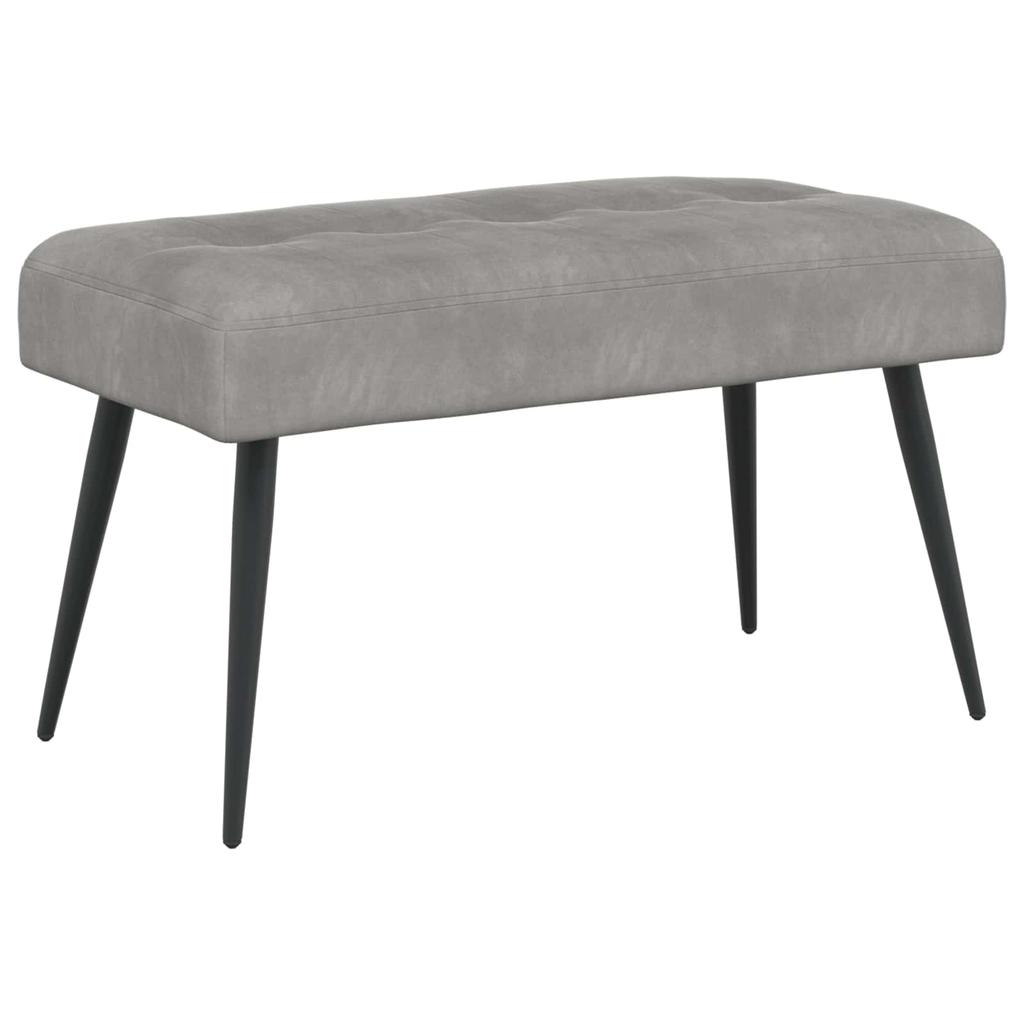 Button Tufted Bench Light Gray 80 x 40 x 46 cm Velvet