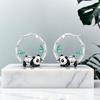 S925 Silver Bamboo Panda Animals Earrings Hoop Earrings Women Jewelry Trendy Anniversary Gifts