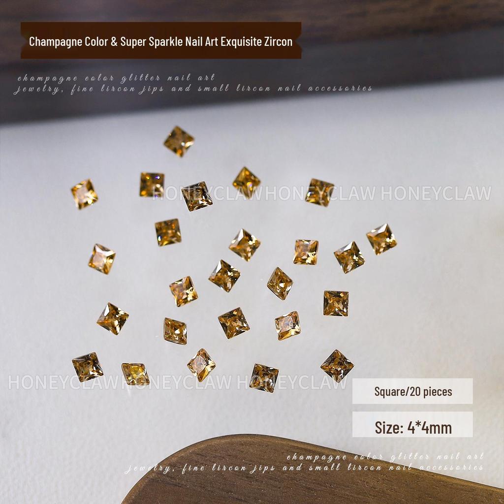 5A Champagne Champagne & Coffee Tone Zirconia Nail Art Rhinestones - Irregular Shapes: Water Drop, Horse Eye, Pigeon Egg.