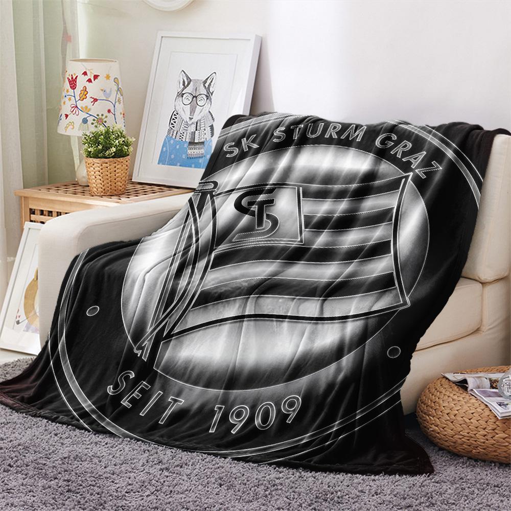 Logo SK Sturm Graz Plaid in Flanella, Alta qualità Confortevole per Tutte le Stagioni, Arredamento per la Casa, Calore e Comfort