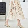 Summer New Style Chinese Feng Shui Ink Rose Print Tie One-Piece Horse Face Skirt Hanfu Pleated Skirt