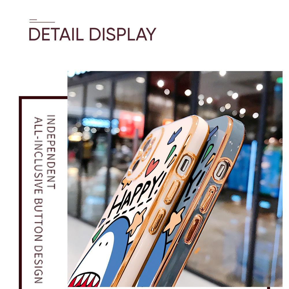 Bunte Druckmuster Quadratisches Randmuster Gehäuse Überzogene Telefonschale Luxus Überzogene Weiche Telefonhülle für Huawei Honor Xiaomi Redmi