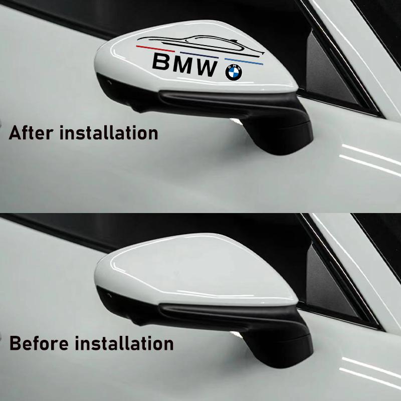2 SZT. Naklejki na lusterko wsteczne samochodu Naklejka dekoracyjna na karoserię do BMW M M1 M2 X1 X3 X5 X6 X7 M3 M4 M5 M6 E46 E39 E53 Akcesoria samochodowe