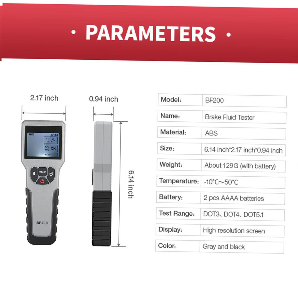 Brake Fluid Tester Automotive Brake Fluid Detector Intelligent Car Brake Fluid Tester Brake Fluid Diagnostic Testing