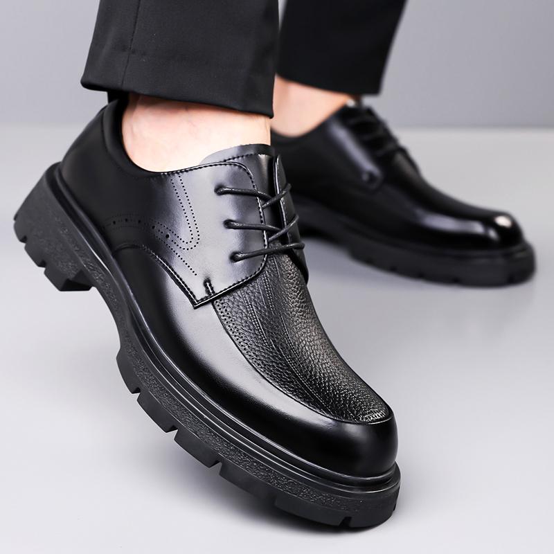 Fashion Elegantes Lace Up Casual Shoes Leather Mens Oxfords Shoes Leisure Walk Man Business Footwear Versatile Derby Shoes Men Sneakers