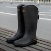 Women's Durable Waterproof Red Rain Boots - High-Top, Non-Slip, Soft-Soled for Outdoor Mountain Climbing