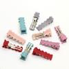 New Christmas Ribbon Lined Small Alligator Clips Decorative Hair Pins Barrettes for Toddlers Braid Accessories