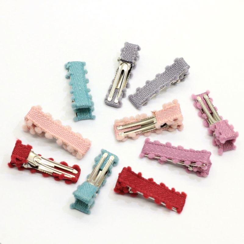 New Christmas Ribbon Lined Small Alligator Clips Decorative Hair Pins Barrettes for Toddlers Braid Accessories