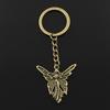 Fashion 30mm Key Ring Metal Key Chain Keychain Jewelry Antique Bronze Silver Color Plated Butterfly Angel 38x37mm Pendant