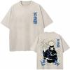 Japan Anime Jujutsu Kaisen Washed T Shirts Satoru Gojo Geto Suguru T-shirt Casual Cotton Oversized Harajuku T Shirt Fans Gifts