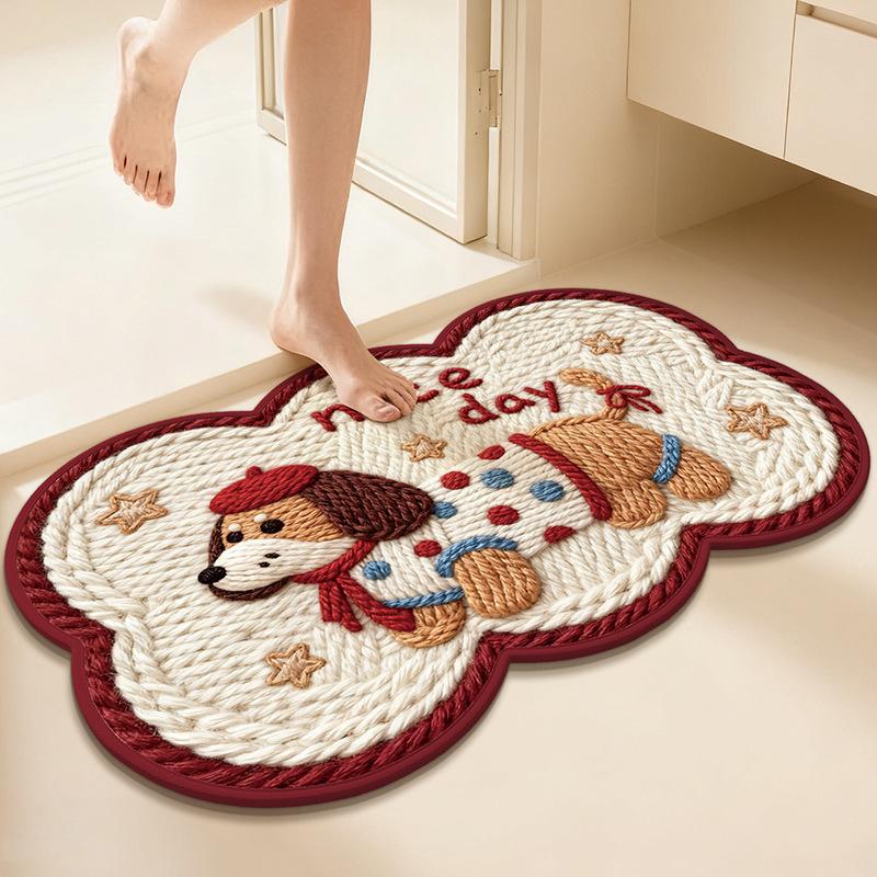 Cartoon Puppy Non-Slip Quick-Dry Water-Absorbent Bathroom Floor Mat