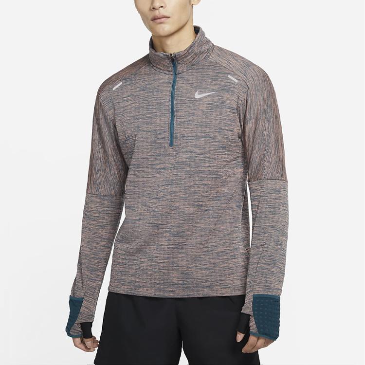 Nike Sphere Dri-FIT Half-Zip Fleece Warm Running Training Long-Sleeve Sweatshirt Men Tops Dark-Teal CU6088-394