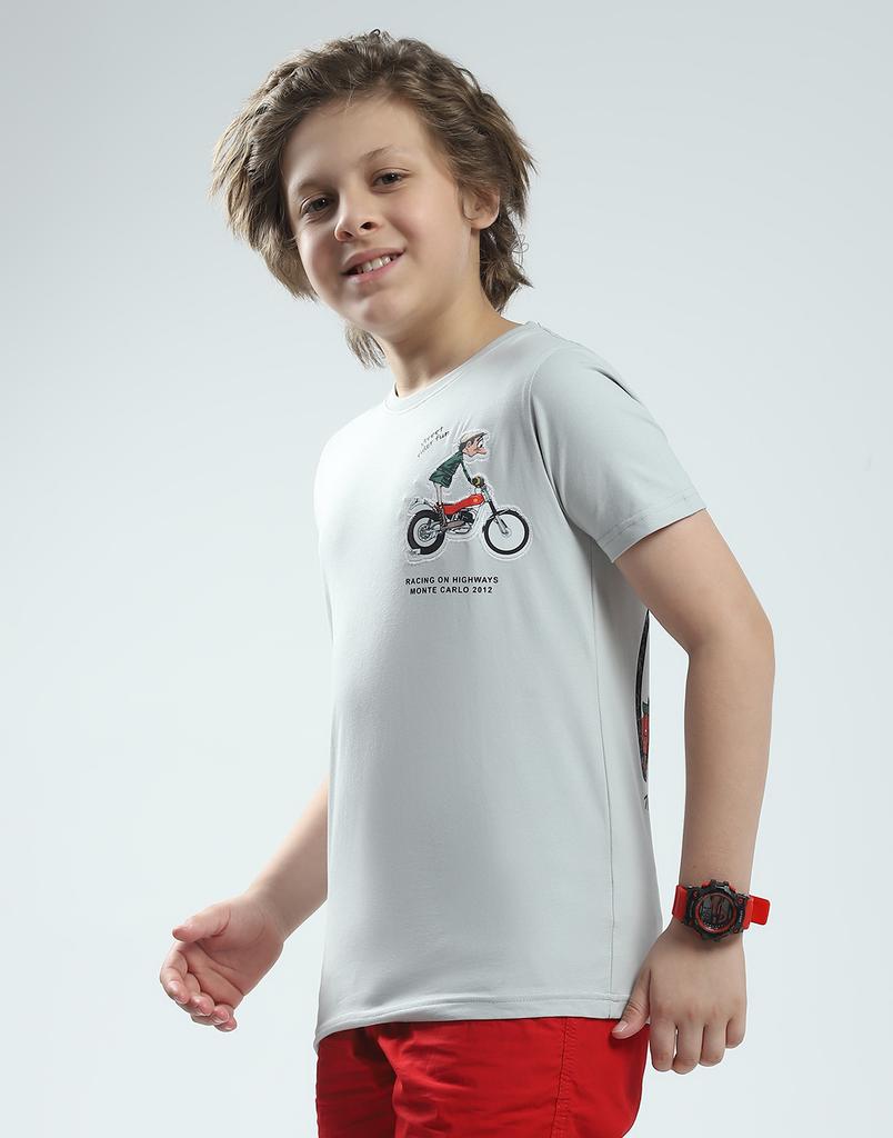 Monte Carlo Boy's Regular Fit Printed Half Sleeve T-Shirt