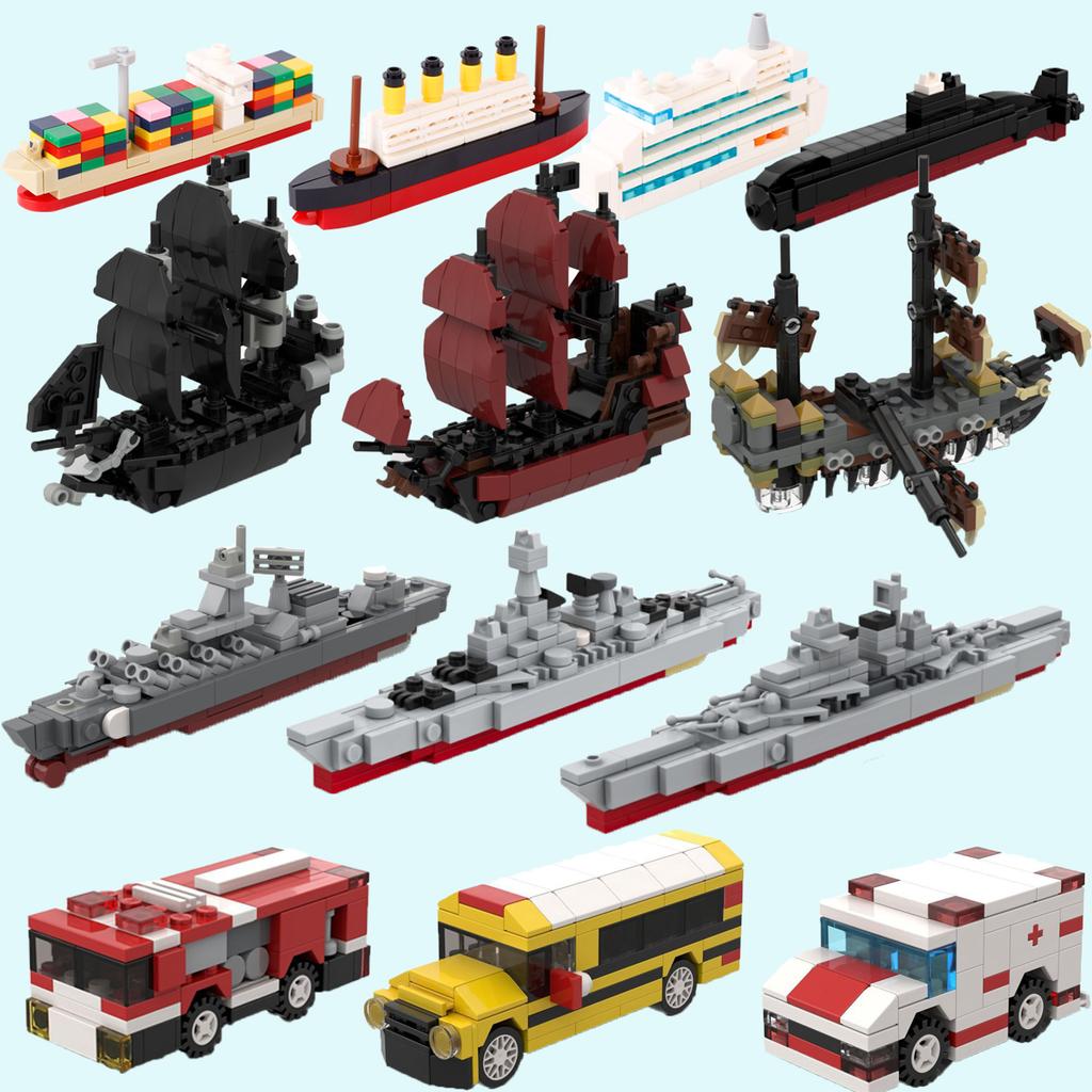MOC Bricks Toys Model DIY Children Titanic Cruise Ship Building Blocks Kits Submarine Freighter Assemble Kids Children Gift