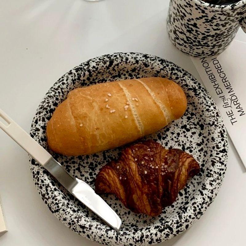 Elegant Table Black Dot Splash Mug (Matte Cafe Cup Gift for Newlyweds)