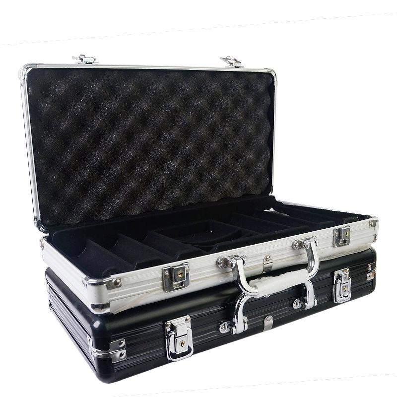 Black and Silver Aluminum Texas Hold'em Chip Storage Case