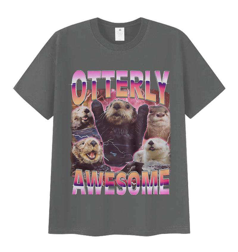 Funny Otter Animal Meme Graphic T Shirts Men Women Harajuku High Quality Vintage T-shirt Summer Casual Cotton Short Sleeve Tees