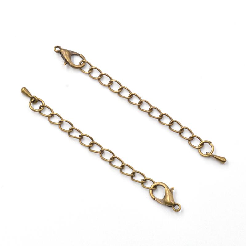 Wassertropfen Endperlen Verlängerungskette Karabinerverschluss Verbinder für DIY Schmuckherstellung Armband Halskette Zubehör