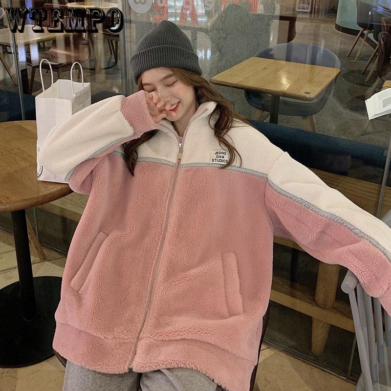 Повседневное женственное зимнее пальто из овечьей шерсти с воротником-стойкой на молнии — фото 6