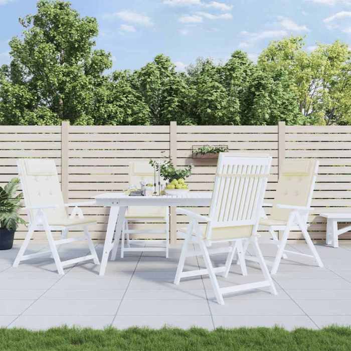 VidaXL Coussins de chaise à dossier haut lot de 4 crème tissu oxford, coussin, coussin de chaise, coussin de siège 361881