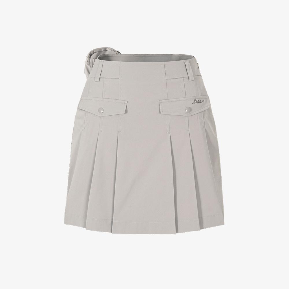 LIKK Out-Pocket A-Line Culotte Skirt (Beige)