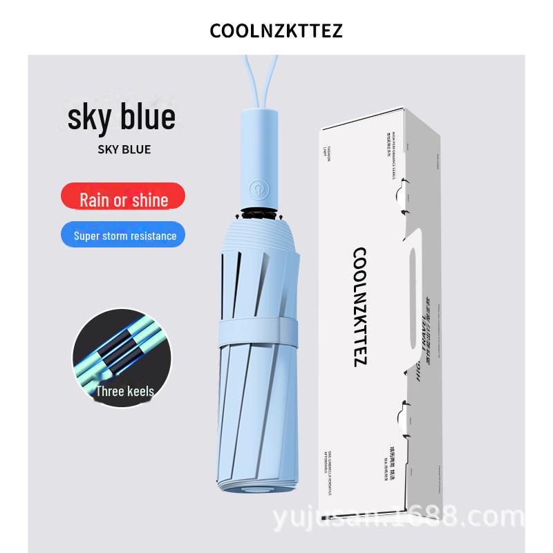 Umbrelă automată bărbătească 72-Bone: Fibre din lemn masiv, protecție UV, logo personalizat