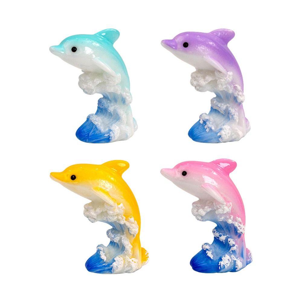 Cartoon Seven Color Dolphin Simulation Car Desktop Ornaments Dolphins Micro Landscape  Aquarium