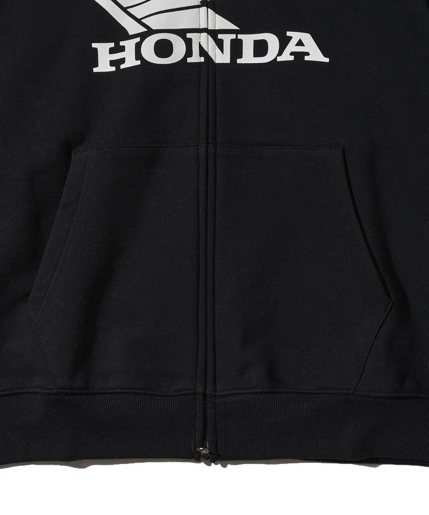 Felpa con cappuccio e zip Phyps Motorcycle Honda Racing Logo_Nera