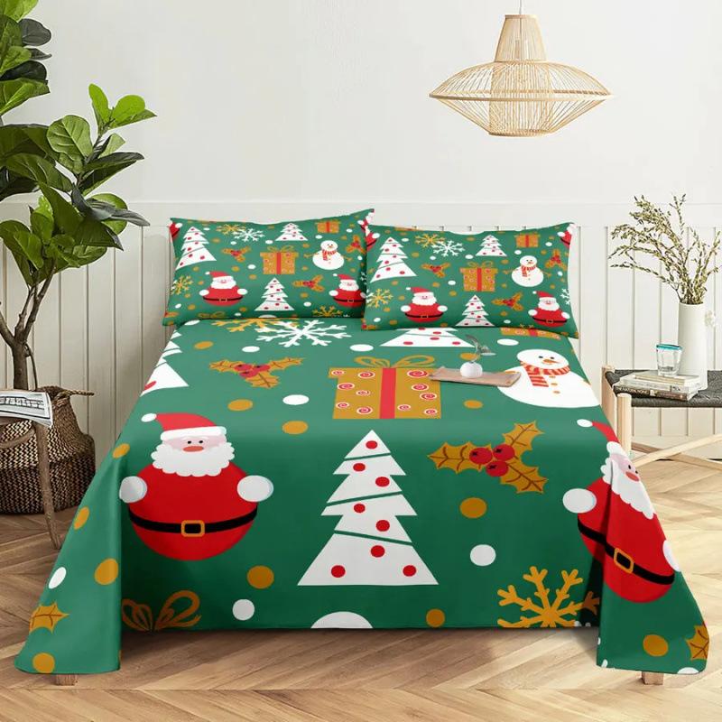 Santa Claus Three Piece Bedding Reindeer Christmas Decoration Quilt Cover