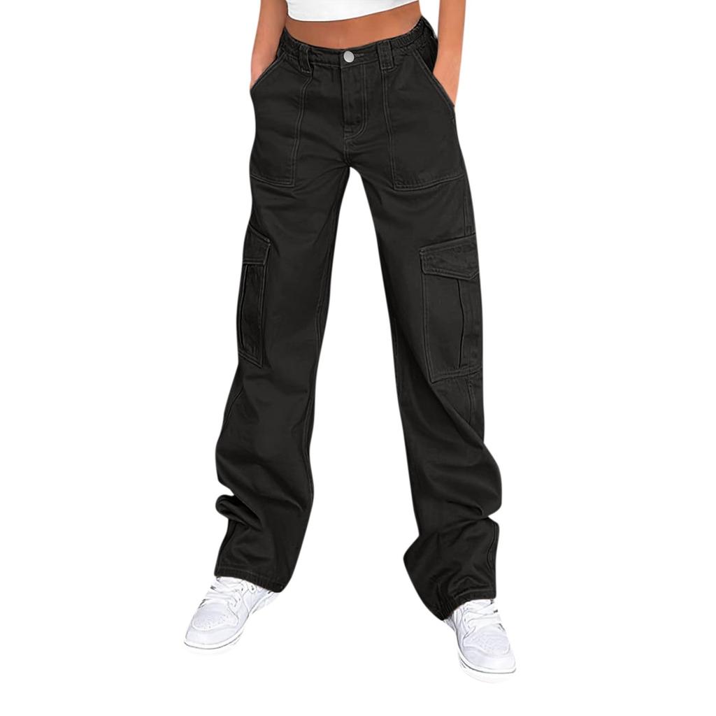 Women Cargo Pants For Women High Waisted Casual Pants Baggy Stretchy Wide Leg Streetwear
