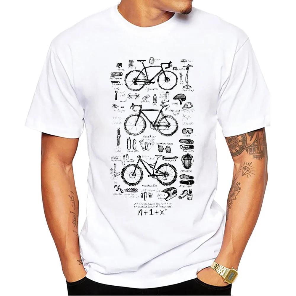 SPAPEX Vintage MTB Mens TShirts Retro Old Bicycle Print Boy TShirt Short Sleeve Cycling Sport Tops Bike Lovers Tees